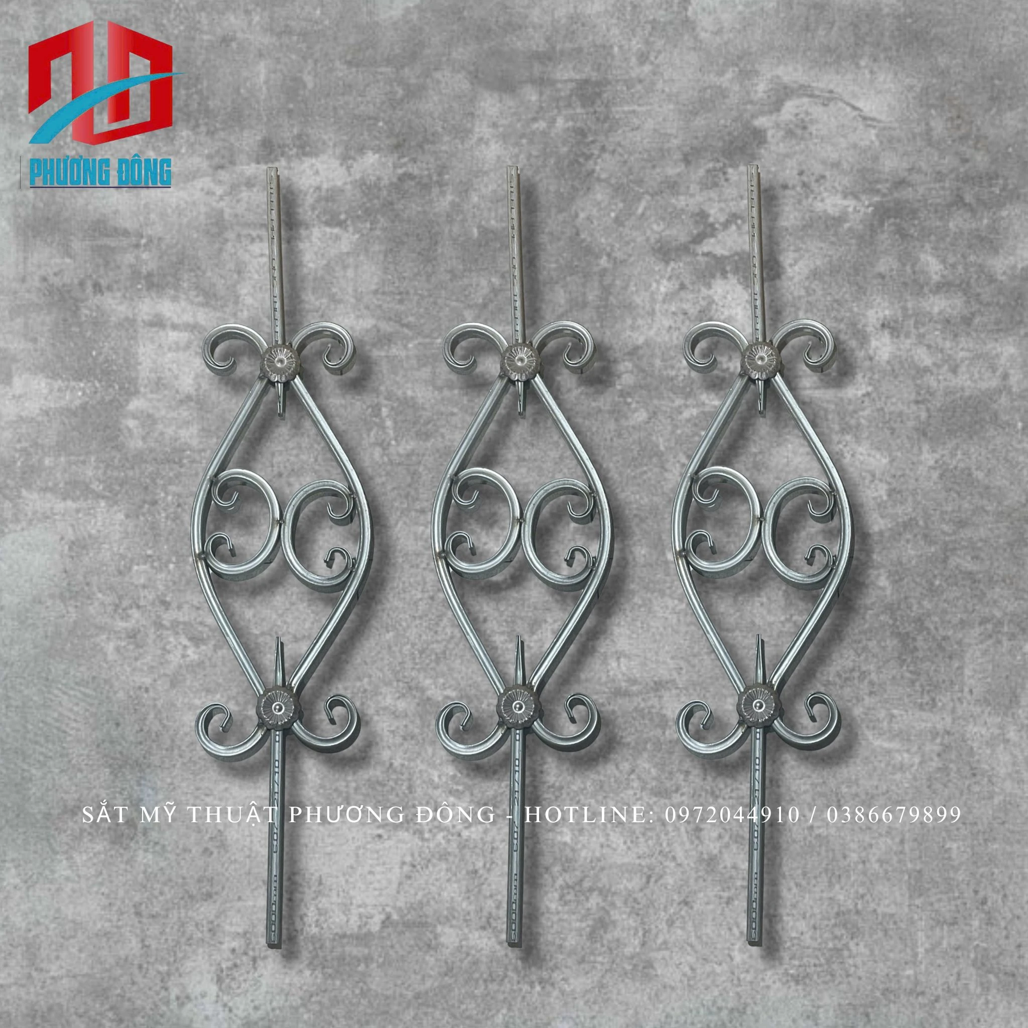 Thanh con tiện sắt hộp hoa uốn 01